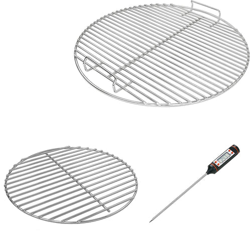 BBQ Grates Kit fits 18.5'' Weber Kettle Grills, 7432 + 7440 Grate + Thermometer Kit