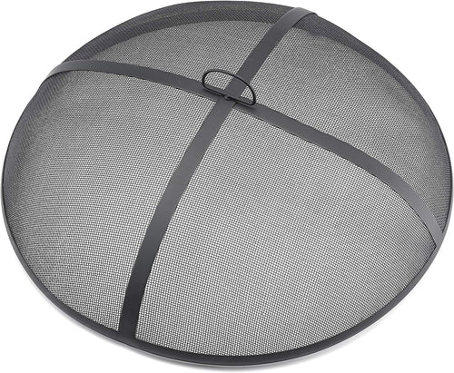 27 Inch Dia Round Fire Pit Top Spark Screen Metal Mesh Lid Cover with Ring Handle for Indoor & Outdoor Backyard Patio Accessories