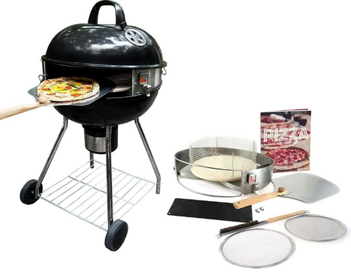 Outdoor Pizza Oven Kettle Grill Conversion Kit for 18'' and 22.5'' Kettle Grills, With Pizza Stone, Pan, Peel, etc