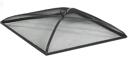 24 Inch Square Heavy-Duty Black Steel Mesh Fire Pit Spark Screen Cover