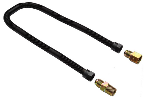 1/2" OD x 3/8" ID 24" Non-Whistle Flexible Flex Gas Line Connector Kit for NG or LP Fire Pit and Fireplace