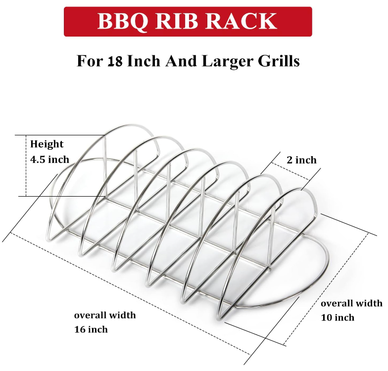 BBQ Rib Rack For Smoker Large Big Green Egg, Kamado Joe Smoker Joe and ...