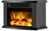 14" Mini Electric Fireplace Tabletop Portable Heater, 1500W, Room Heater, Space Heater, Black Metal Frame