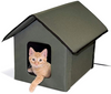 Outdoor Heated Kitty House or Winter for Community, Stray, Feral Cats, Insulated Cold Weather House with Heated Cat Bed for Sub-Zero Temperatures