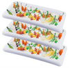 Inflatable Serving Bar, 3 Pack Ice Serving Buffet Salad Cooler Food Drink Containers with Drain Plug, BBQ Picnic Pool Party Supplies Inflatable Cooler