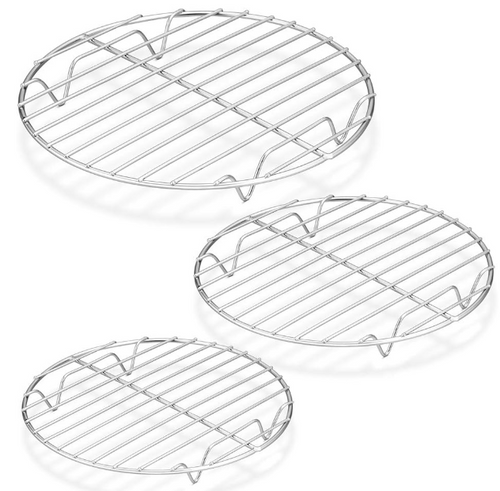 3Pack Round Warming Rack for Blackstone 17"-36" Griddles, Universal Grate Grid work with 18" Large Big Green Egg Grill Heat Deflector