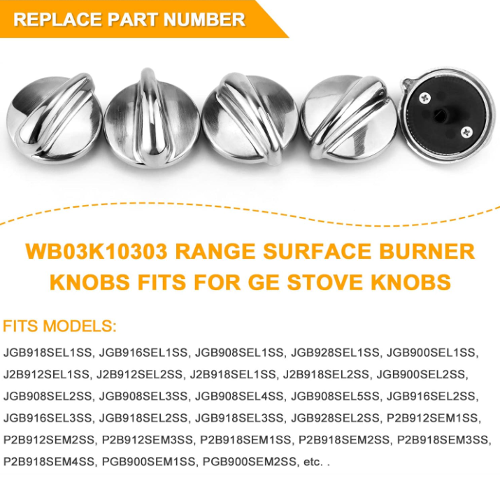5 Pieces Wb03k10303 Surface Burner Control Knob | Cuotas sin interés 5 Pieces Wb03k10303 Surface Burner Control Knob | Cuotas sin interés