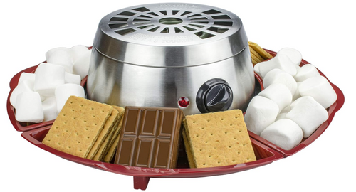 Indoor Electric Stainless Steel S’Mores Maker Marshmallow Roaster with 4 Trays and 4 Roasting Forks