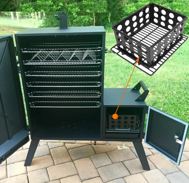 Charcoal Grate & Charcoal Chamber Set for Dyna-Glo DGO1176BDC-D DGO1890BDC-D Vertical Offset Charcoal Smoker, Grill Charcoal Briquettes Basket