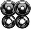 W10290350 W10290353 Porcelain Range Burner Drip Pan Bowls Fit for Whirlpool Frigidaire Electric Range Stove Pans