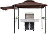 5x8 Grill Gazebo, Outdoor BBQ Grill Patio Canopy with Extra Shadow & LED Lights, Barbeque Gazebo Canopy