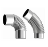 2 Pcs Elbow Pipe 45 Degree + 90 Degree Chimney Stainless Steel Flue for Outdoor Camping Wood Stove Diameter 2.36"