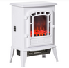 22" Free Standing Electric Fireplace Stove, Fireplace Heater with Realistic Flame Effect, Overheat Safety Protection, 750W / 1500W, White
