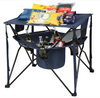 27" Folding Tailgating Table with Cooler, Portable Camping Picnic Table with Cup Holders and Carry Bag for Outdoors, Beach, Hiking, Campfire,  Tailgating