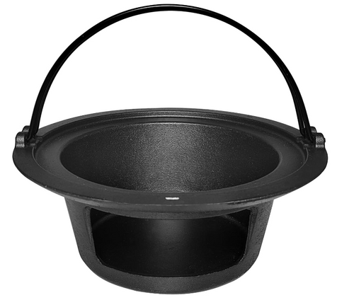 Cast Iron Ash Can with Handle, Ash Pot Pan Charcoal Ash Basket Fits for Large Big Green Egg, Kamado