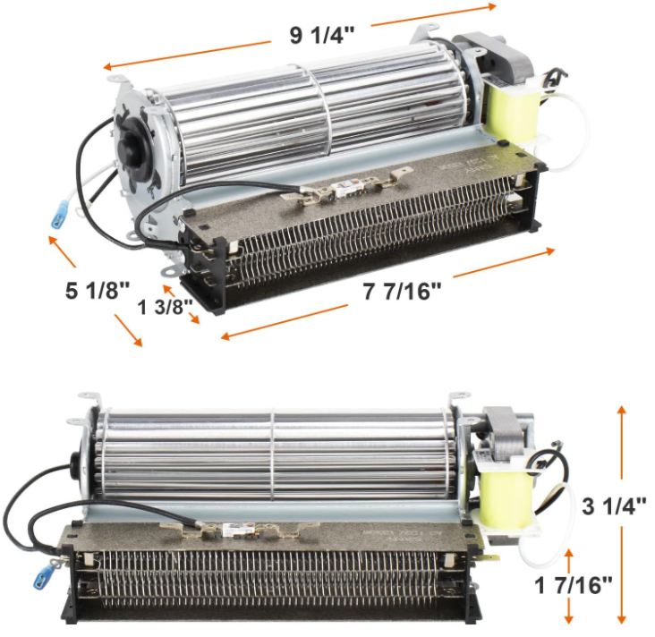 Fireplace Fan Blower with Heating Element for Twin Star Twinstar Elect