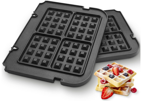 Waffle Plates for Cuisinart Griddler GR-4N,GR-5B P1,GR6S and GRID-8N Series, 2 Nonstick Coating Plates for 4 Slices Belgian Waffles