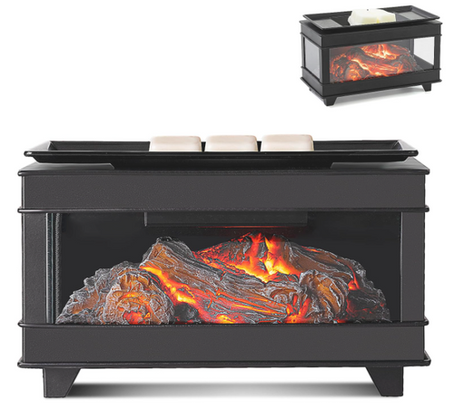 Freestanding Flickering Fireplace Wax Warmer, Electric Wax Melt Warmer, Scented Wax Burner Fragrance Warmer