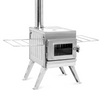 Camping Wood Stove, Portable Hot Tent Stove with Sectional Chimney Pipe, 304 Stainless Steel Wood Burning Stove for Tent Shelter and Cooking Heating
