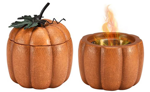 Halloween Pumpkin Fire Pit - Tabletop Ethanol Fire Pit, Fire Bowl, Pumpkin Light for Indoor & Garden - Bio Ethanol Fuel