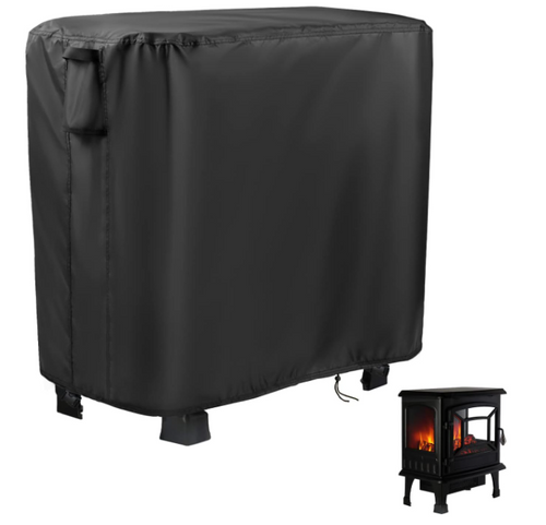 Electric Fireplace Cover, Rectangular Portable Fireplace Dust Cover, Electric Wood Stove Waterproof Cover, 25.2''L x 14''W x 24''H