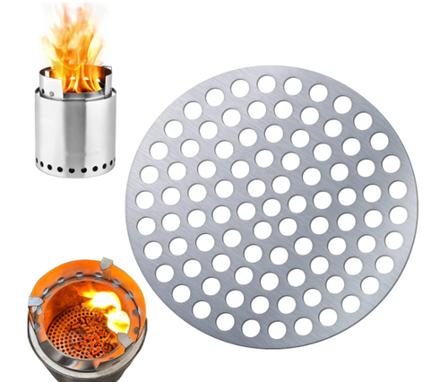 Pellet Adapter for Solo Stove Mesa Small, Titan Fire Pit Accessories, Dual Fuel Wood, Pellet, SUS304 Stainless Steel, 4.44"D x 4.44"W x 0.08"H