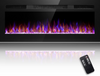 43 Inch Recessed and Wall Mounted Electric Fireplace Heater and Linear with Timer, Touch Panel, Remote Control, 12 Flame Color, Low Noise, 750w/1500w