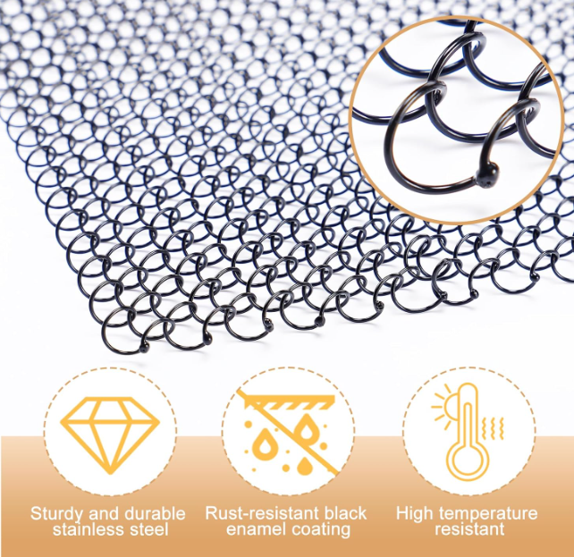 Fire Screen Chain 2 Packs Fireplace Mesh Screen Curtains, 20