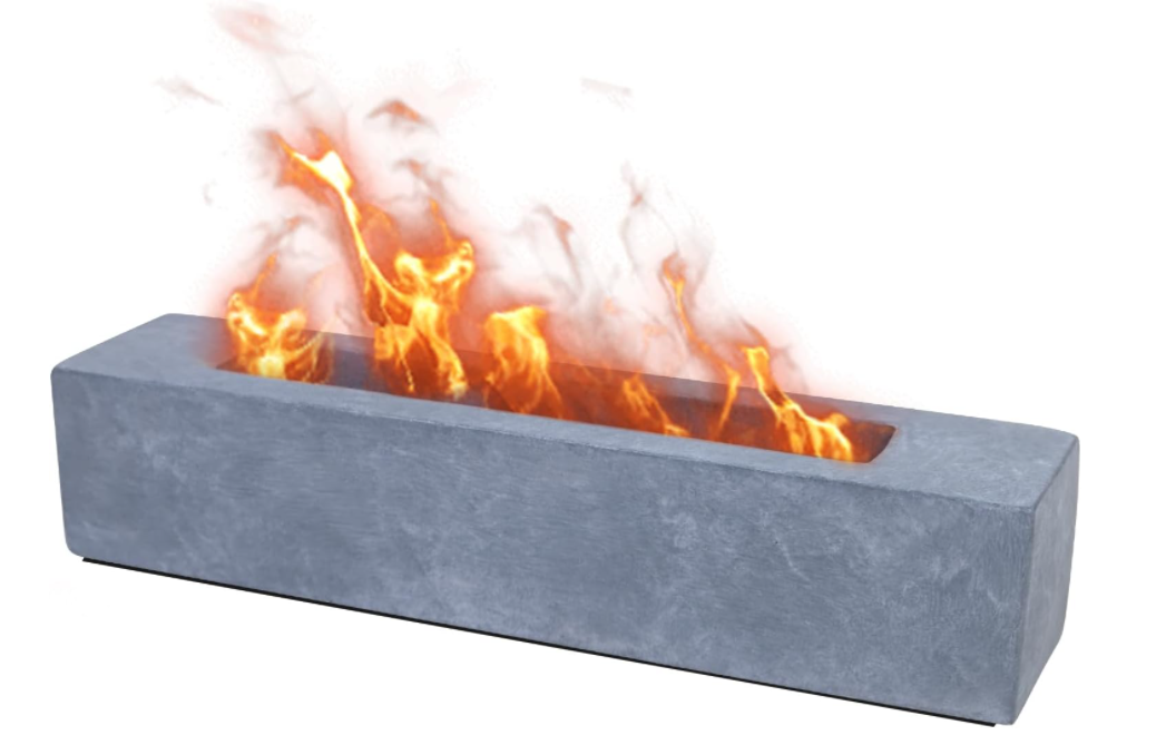 Large Rectangle Tabletop Fire Pit, Portable Bioethanol Fuel