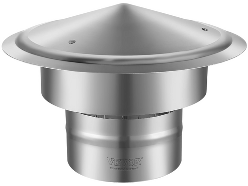 Chimney Cap 6 inch All Weather & Reinforced Screws & Easy Installation, for Perfect Insulation Vent Cover Outside