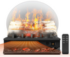 20" Freestanding Electric Fireplace Log Heater, 750/1500W Stove with 4 Flame Sounds, Adjustable Flame Speed, Brightness, with 8H Timer, Remote Control