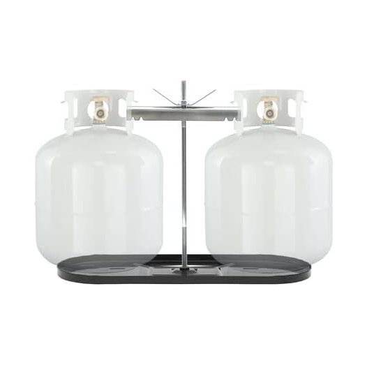 RV Dual Propane Tank Holder, 20lb Propane Tank Cylinder Rack for RVs a ...