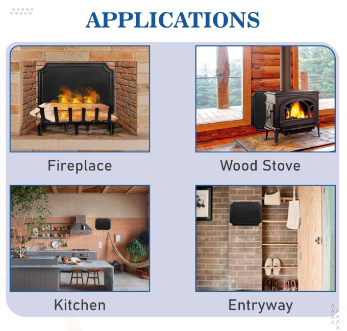 Deflector Fire Protection Fire Back for Fireplace, Cast Iron Heat Deflector Fireback for Wall Pr ...