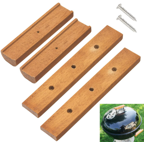 2 Pack Cherry Wood Handle for Weber Charcoal Grill, Fits 22.5" and 18.5" One Touch Grills and Many Similar Grills and Smokers