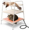 3-Story Heated Cat Bed, Sturdy & Fluffy Washable Pet Bed Pad with Waterproof Heating Electric Warming Mat Blanket Heater for Kitten Senior Cat