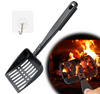13“ ”Hollow Out Fireplace Ash Sifter Metal Coal Shovel Heat Resistant Scoop Charcoal Shovel Tools with Self-Adhesive Hook for Wood Stove Fire Pit
