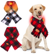 Heated Dog Scarf for Medium Large Dogs- 2 Pack Christmas Dog Bandanas Holiday Scarves, Self Warming Winter Neck Warmer Pet Neckerchief Dog Costume, L