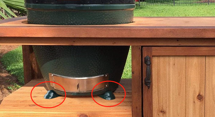 BBQ Ceramic Feet Shoes for Big Green Egg Kamado Grill, Base Feet Stand ...