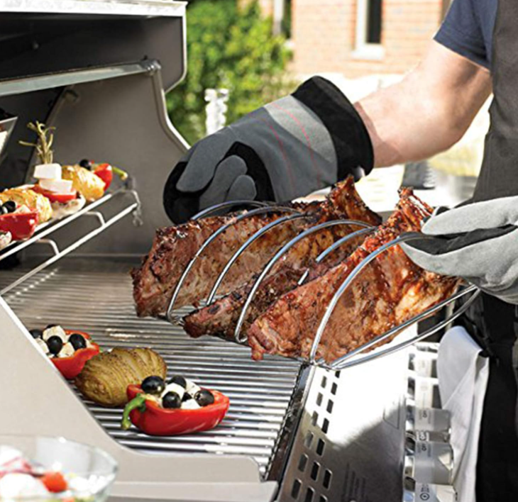 BBQ Rib Rack For Smoker Large Big Green Egg, Kamado Joe Smoker Joe