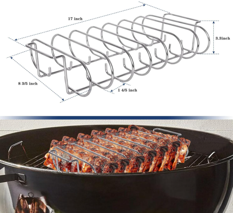 Met dit rek voor Spareribs - small kun je veel ribs kwijt op de BBQ Met dit rek voor Spareribs - small kun je veel ribs kwijt op de BBQ