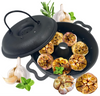Cast Iron Garlic Roaster for Grill, Outdoor Camping Cookware Garlic Roasting Pot Dutch Oven with Lid, Roast Vegetables Skillets Pan, BBQ Grilling Gift