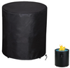 Fire Pit Round Cover 24" D X 27" H, Heavy Duty 600D Waterproof Weather Resistant Outdoor Cover for 20-24 inch Column Propane Gas Firepit Bowl