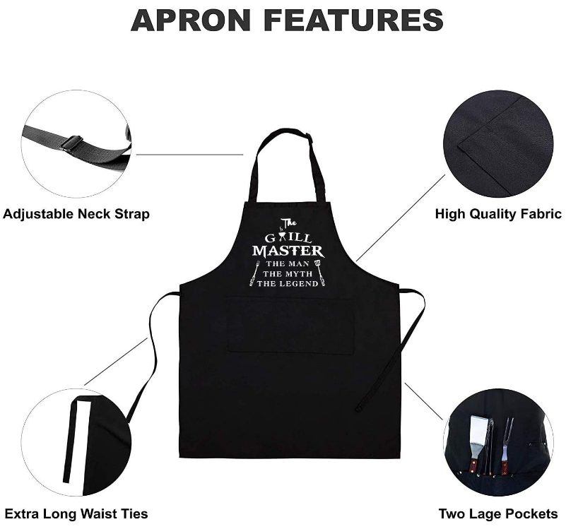 Funny Chef Aprons for Men, The Grill Master, Cooking Grilling BBQ Husb ...