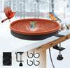 Heated Bird Bath for Outdoors Winter, 3 Easy Ways to Mount Detachable Bird Bath Bowl, 75W with Thermostatically Controlled for Garden Yard Patio Lawn