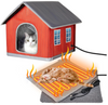 Heated Outdoor Cat House with Insulated Aluminum, 100% Waterproof Weatherproof with 2 Mat, Feral Shelter for Winter w/ Thermostatic Pet Heating Pad, S