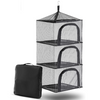 Outdoor Dry Net Storage and Food Screen 3-Tier Camping, Barbecue, Picnic Meal Protection Organizer, Foldable Hanging Dry Net