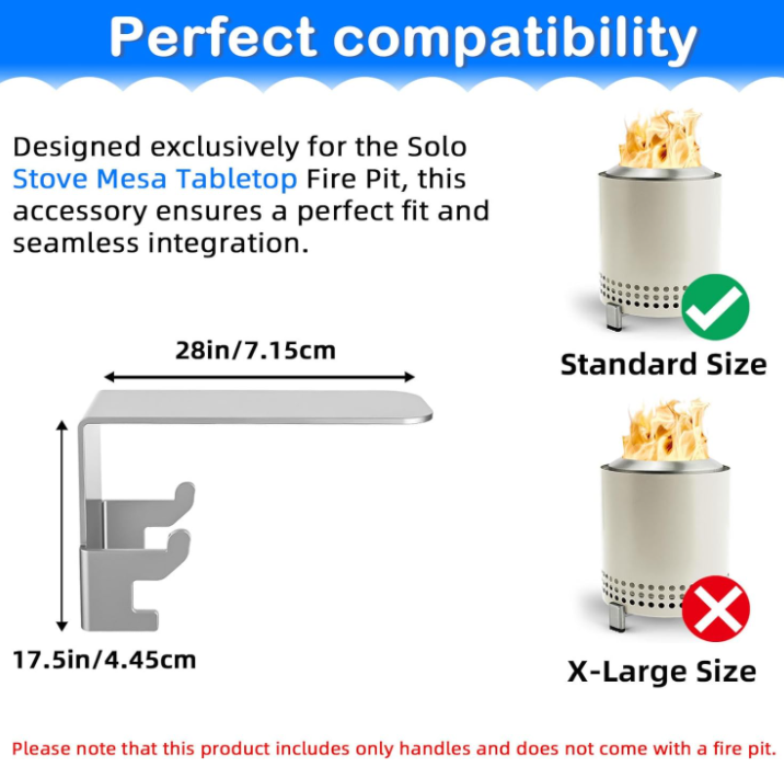 Portable Fire Pit Handle for Solo Stove Mesa Tabletop Firepit, Heat Re ...