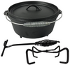 Pre-Seasoned Cast Iron Camp Dutch Oven With Legs, 4.1 qt, including Lid Lifter & Lid Stand