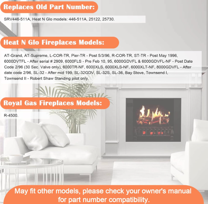 Criditpid Propane Pilot Assembly 446-513A - Replacement For Heat-N-Glo Fireplaces