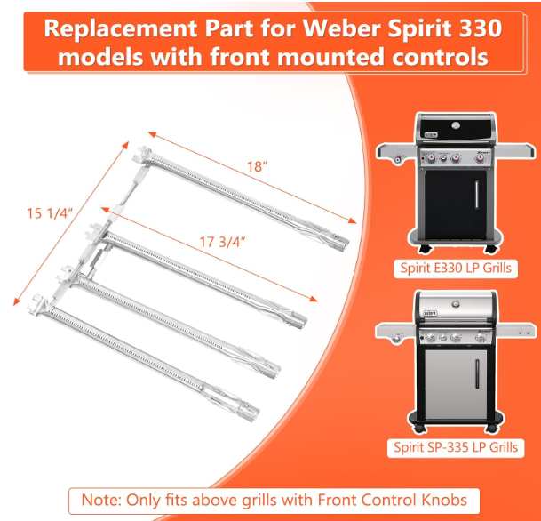 68948 Burner Tubes Kit for Weber Spirit 3 Burner 330 335 Grills Gas BBQ Grills Replacement Parts